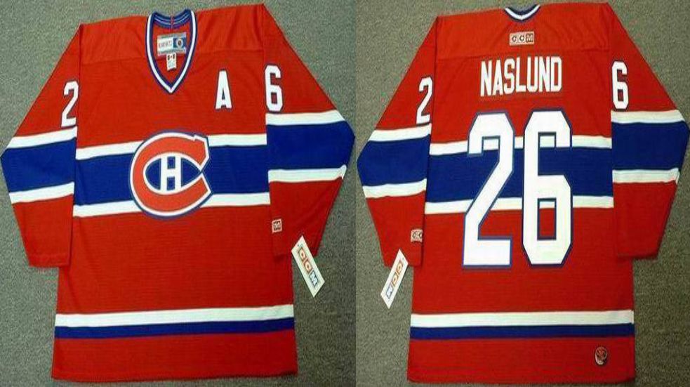 2019 Men Montreal Canadiens #26 Naslund Red CCM NHL jerseys